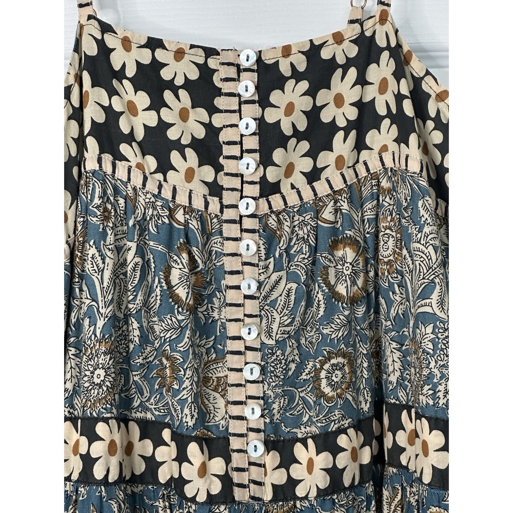 Natural Life Womens Floral Print Boho Maxi Sun Dress Cotton Lined Size Small - Picture 6 of 12